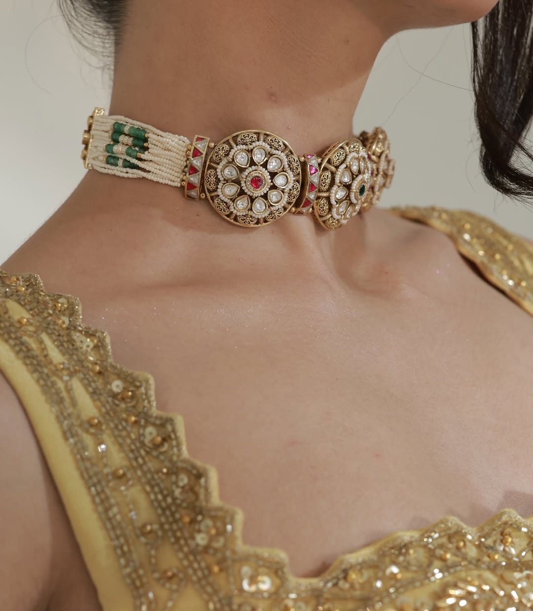 Rajmohini Polki Choker Set