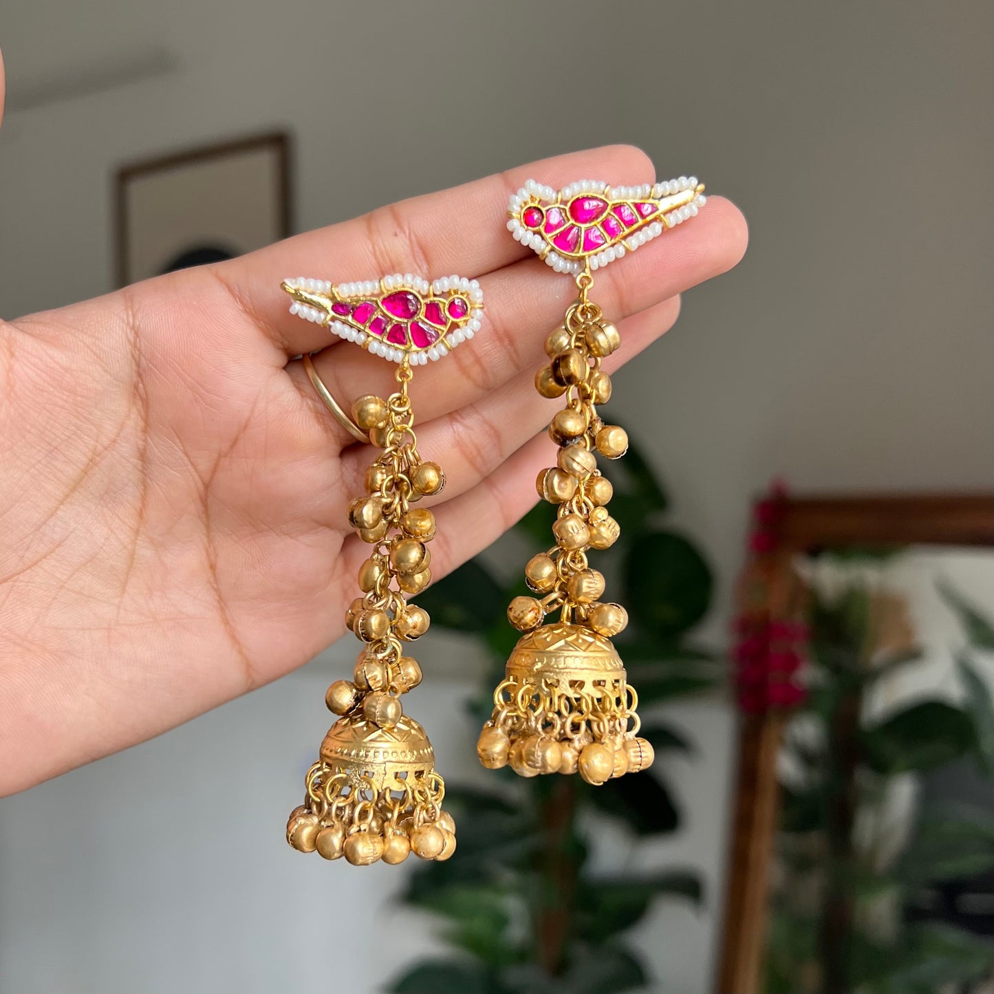 Mayura Ghungroo Jhumkas