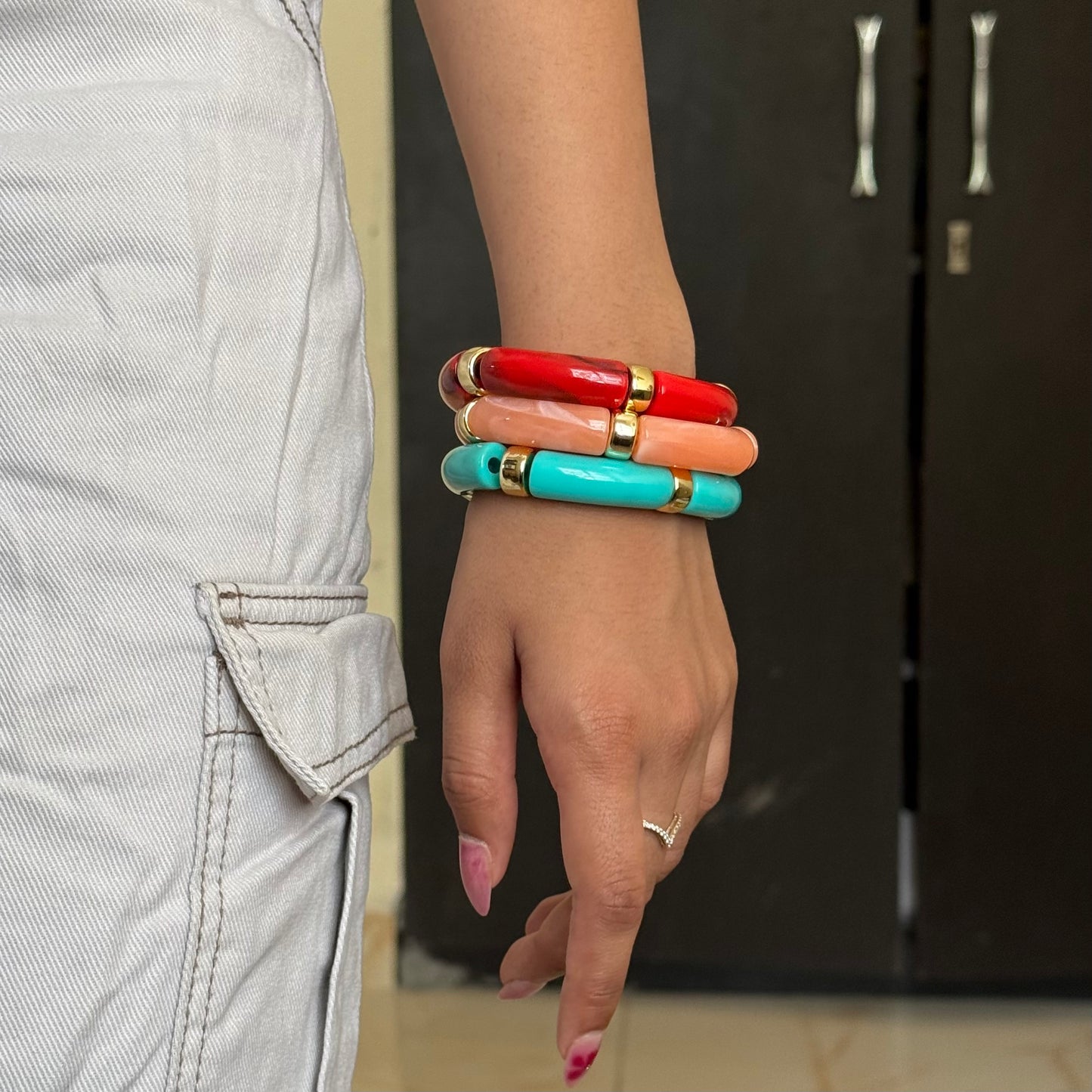 Retro Multi Acrylic Bracelet