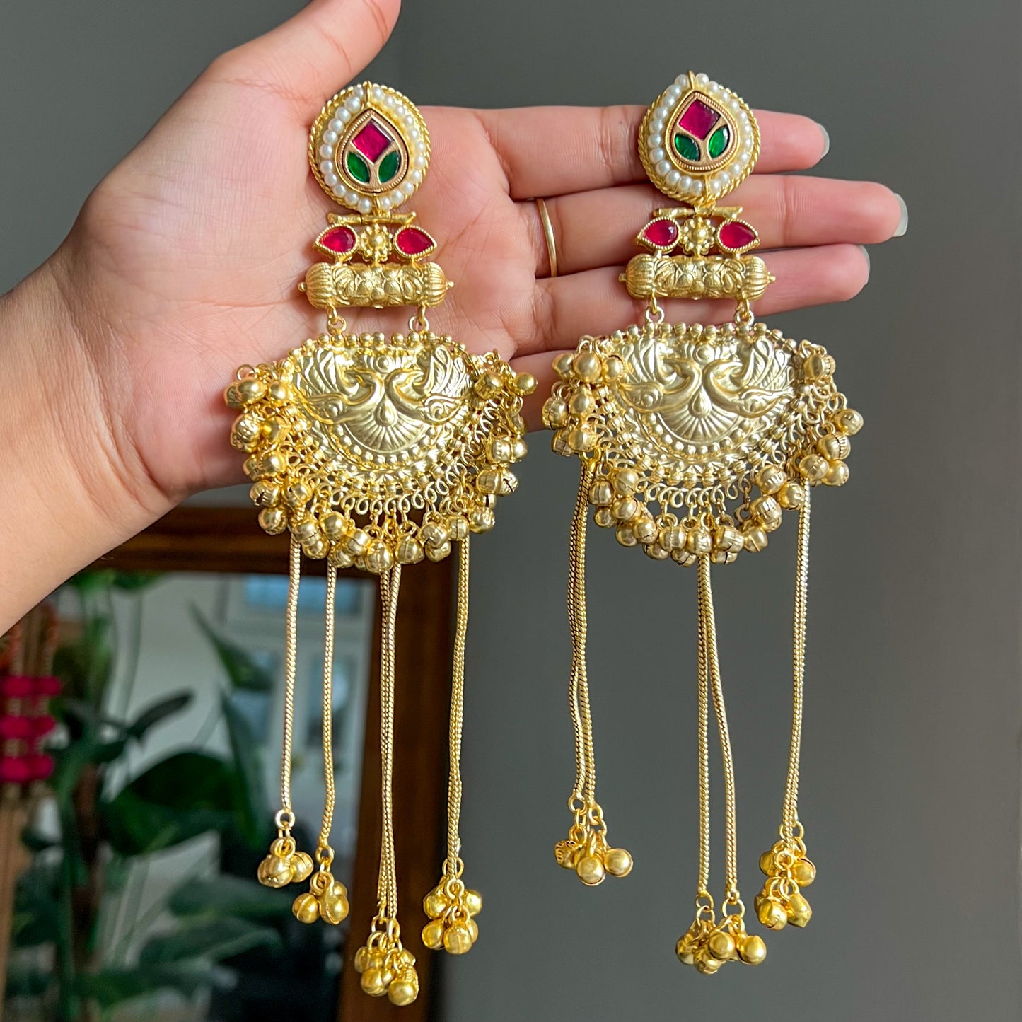 Kanakdhara Ghungroo Temple Earrings