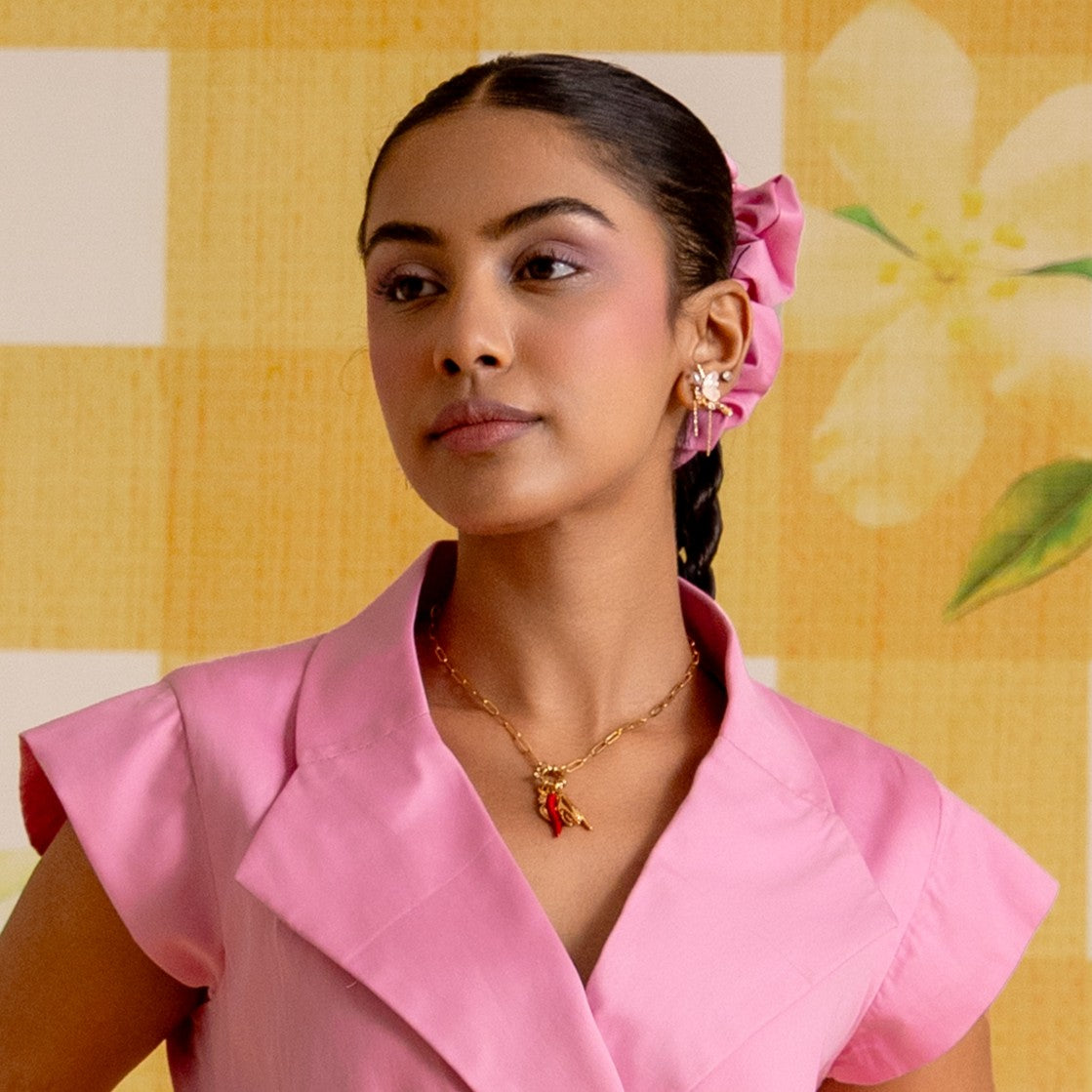 Lucky Metal Charms 18K Gold Plated Necklace