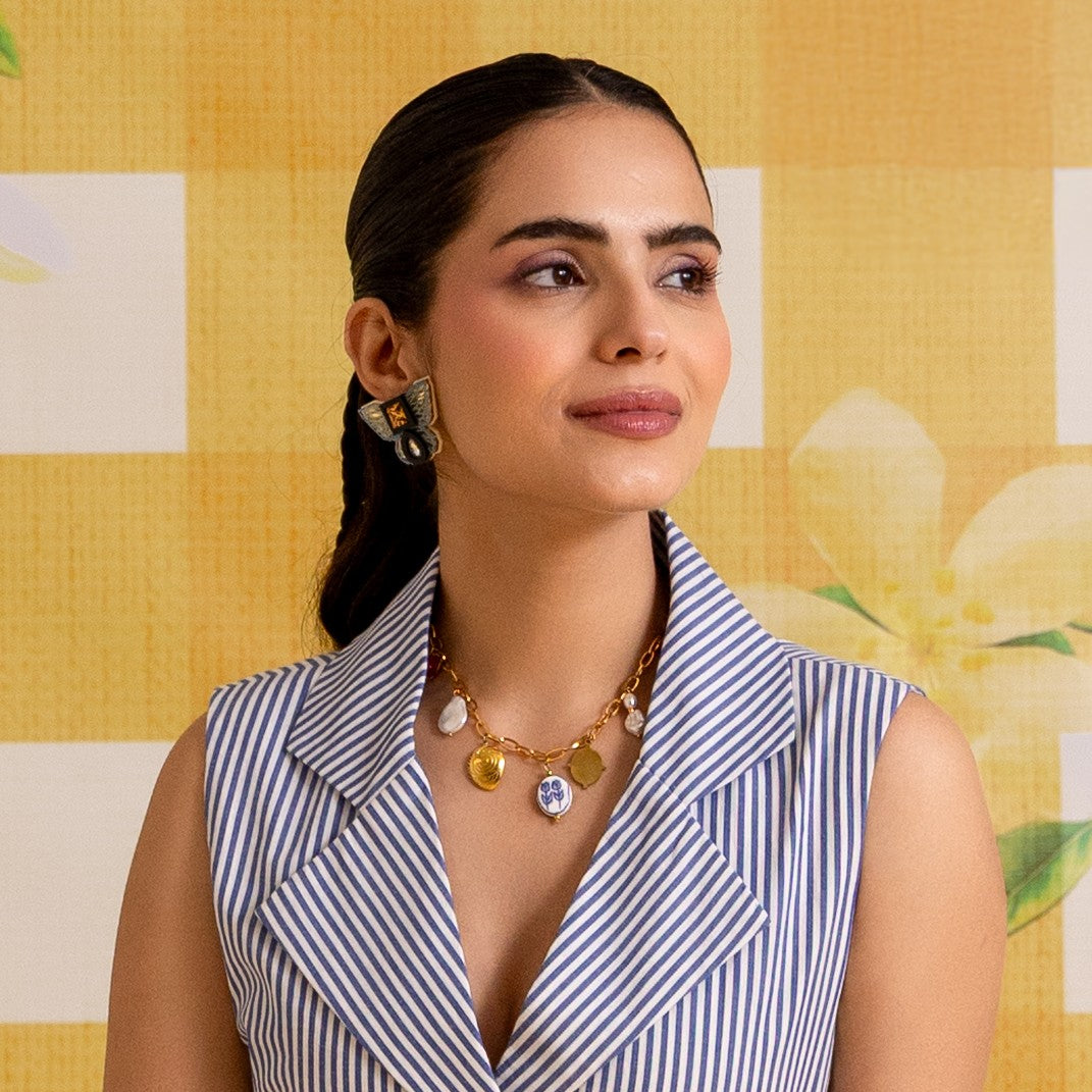 Spice & Sea Charm 18K Gold-Plated Necklace