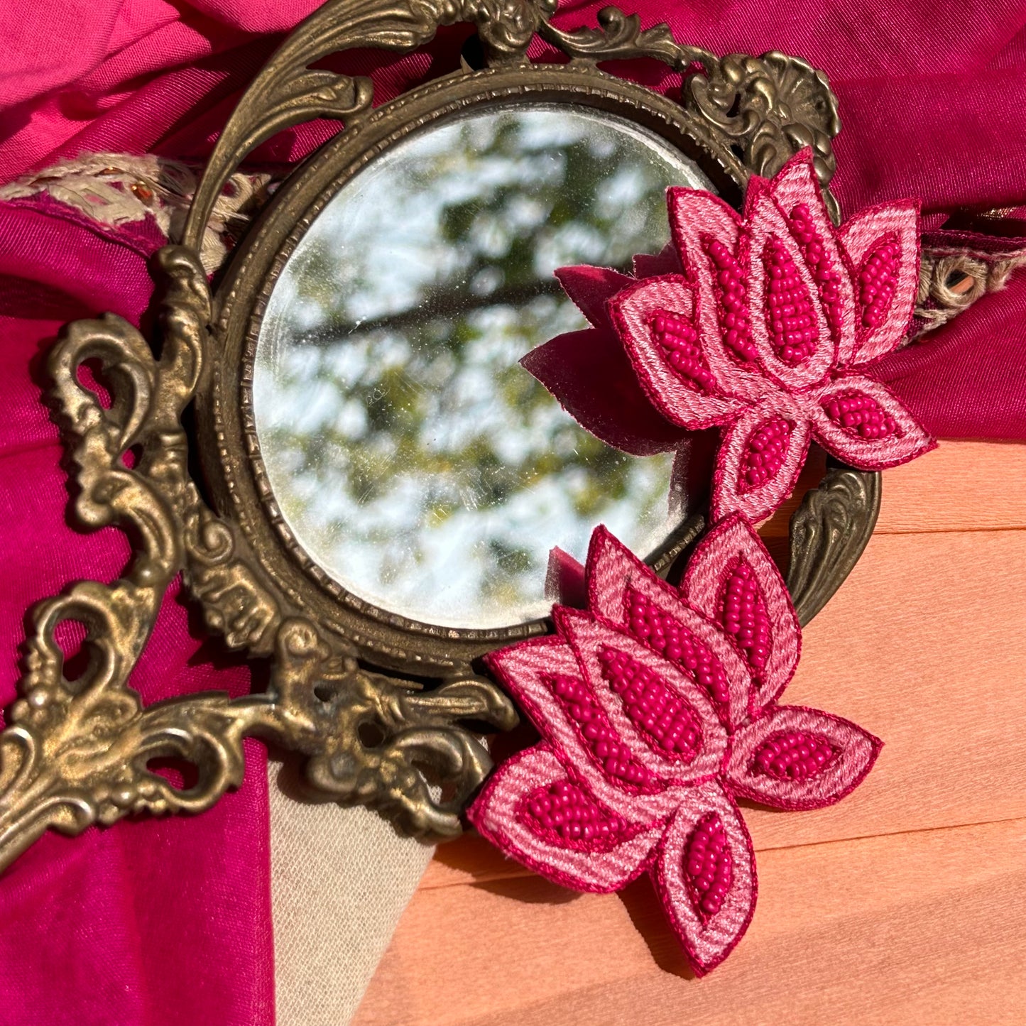 Rani Lotus Pink Handmade Beaded Earrings