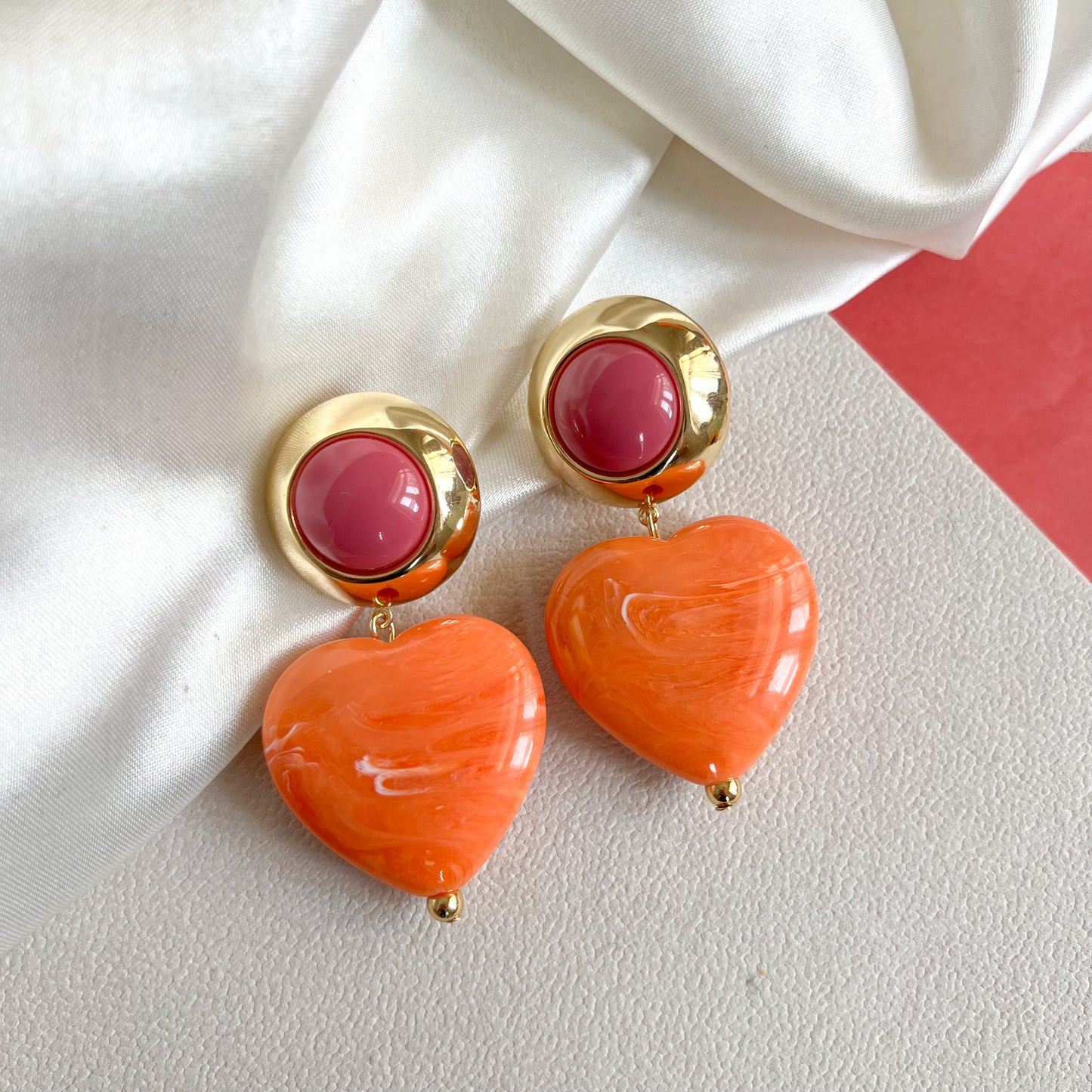 Tangerine Love Statement Earrings