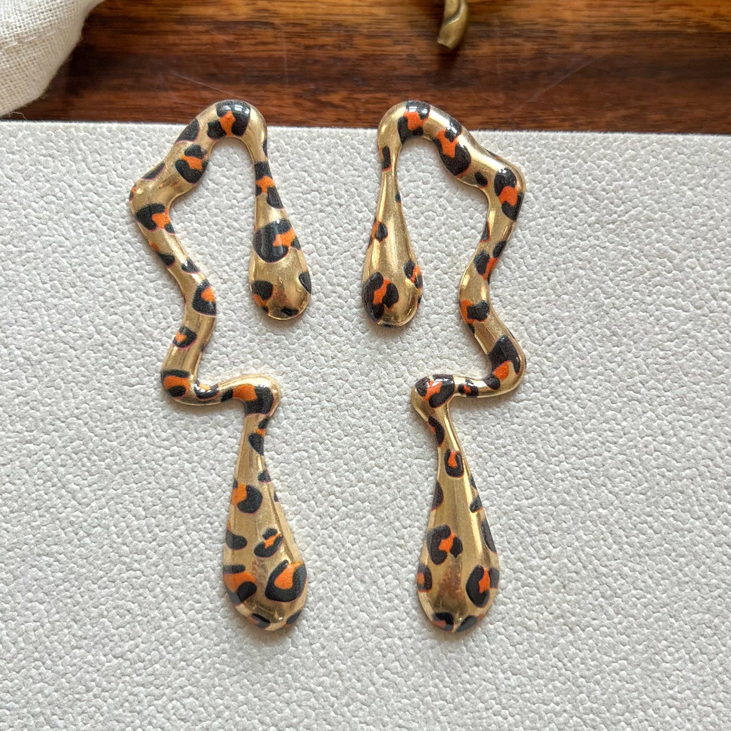 Leopard Wave Drops Earrings