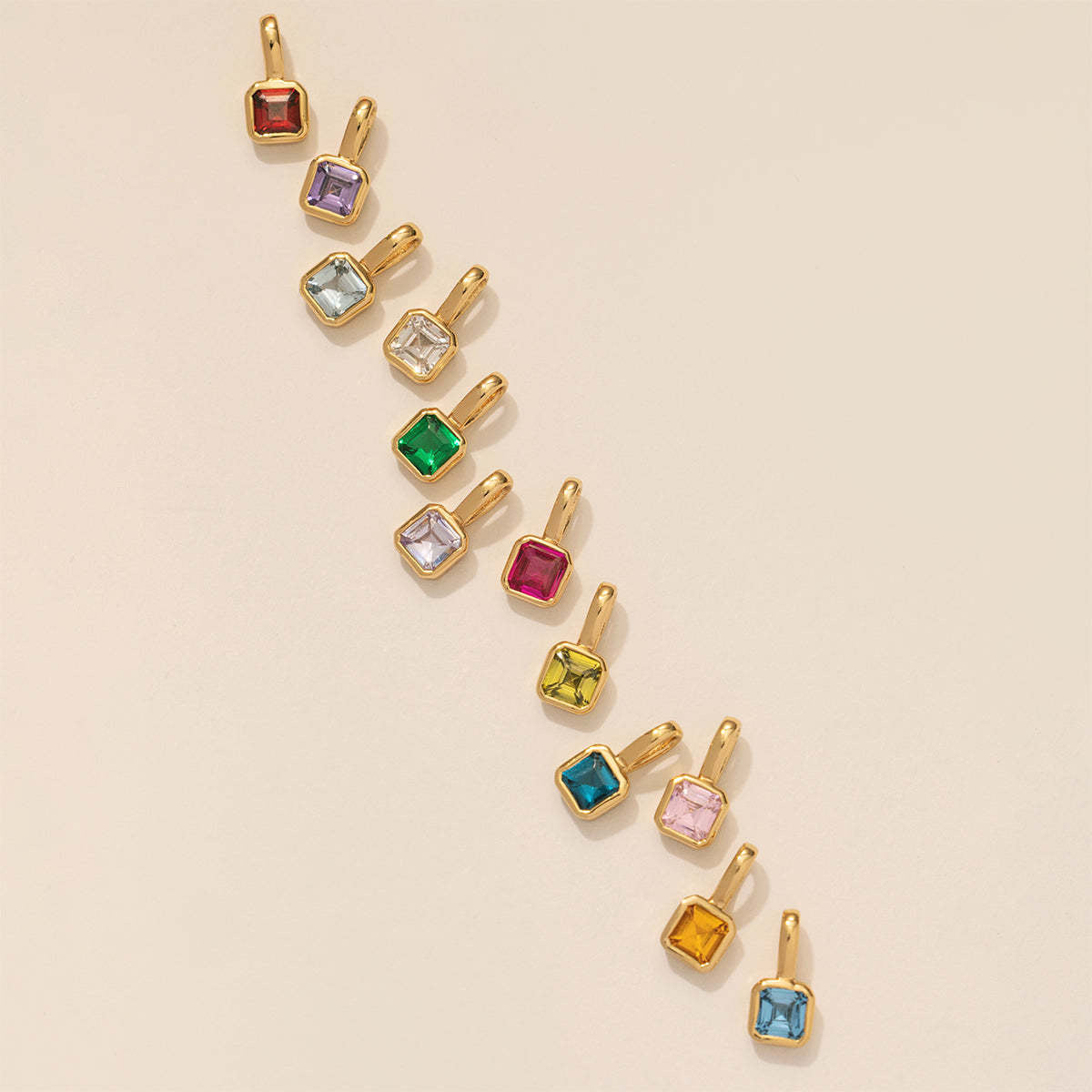 Birthstone Charm Stainless Steel Pendant