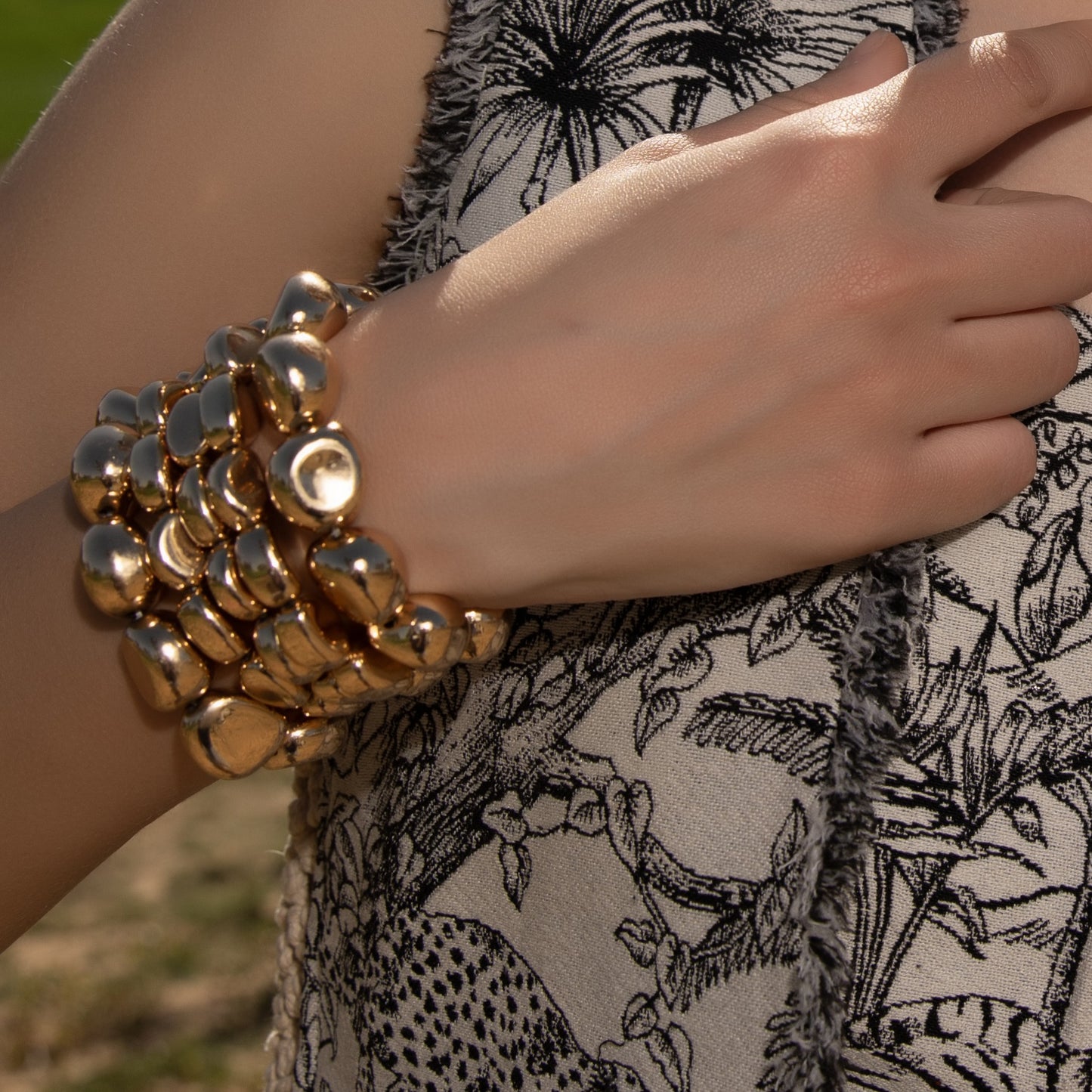 Anti Tarnish Glimming Gold Stackable Bracelet- set of 3