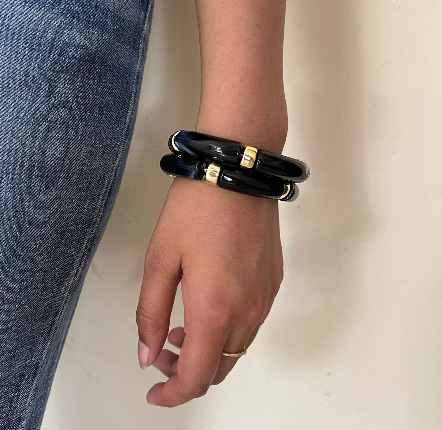 Retro Black Acrylic Bracelet