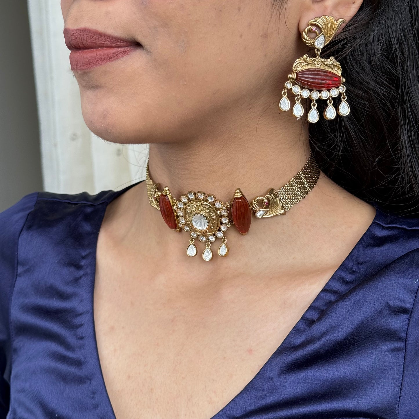 Malika Antique Kundan Necklace Set
