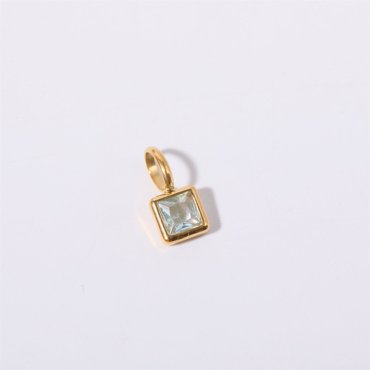 Birthstone Charm Stainless Steel Pendant