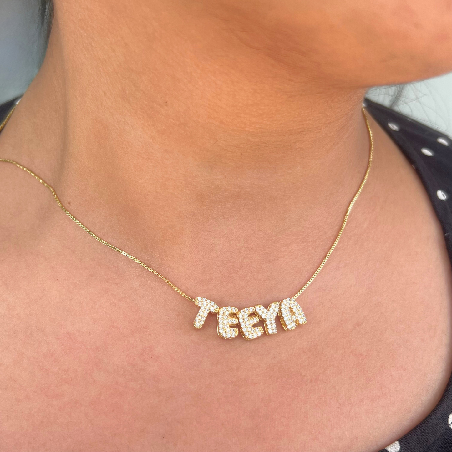 Rhinestone Alphabet Charm Pendant