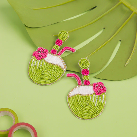 Coconut water Handmade Beaded Earrings