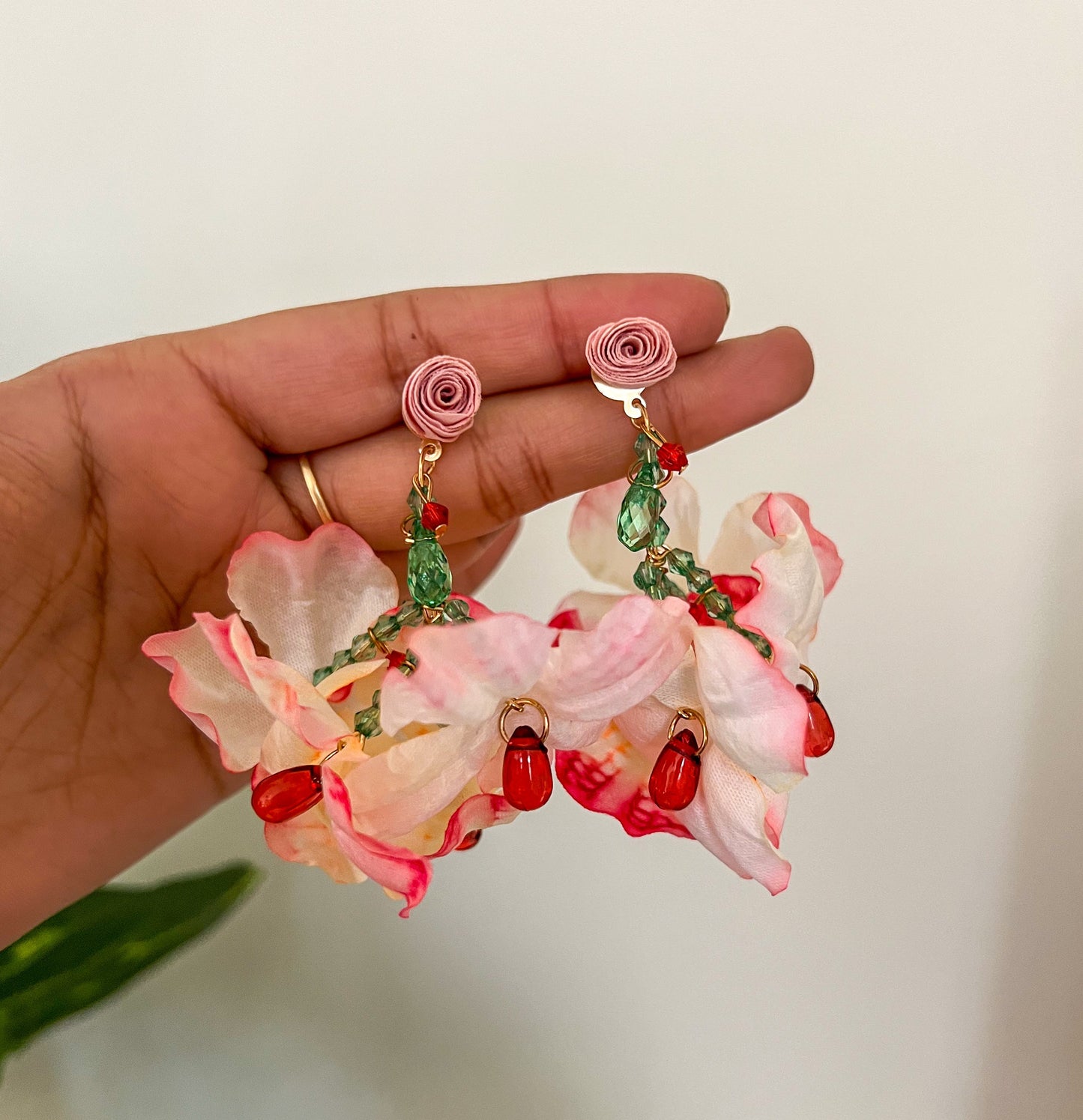 Floating Flower Drop Earring