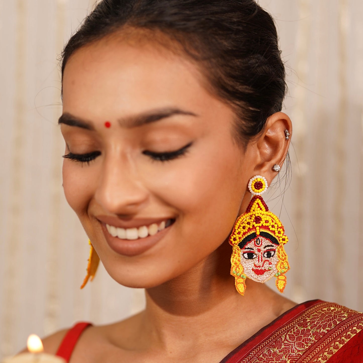 Choti Maa Handmade Durga Beaded Earrings