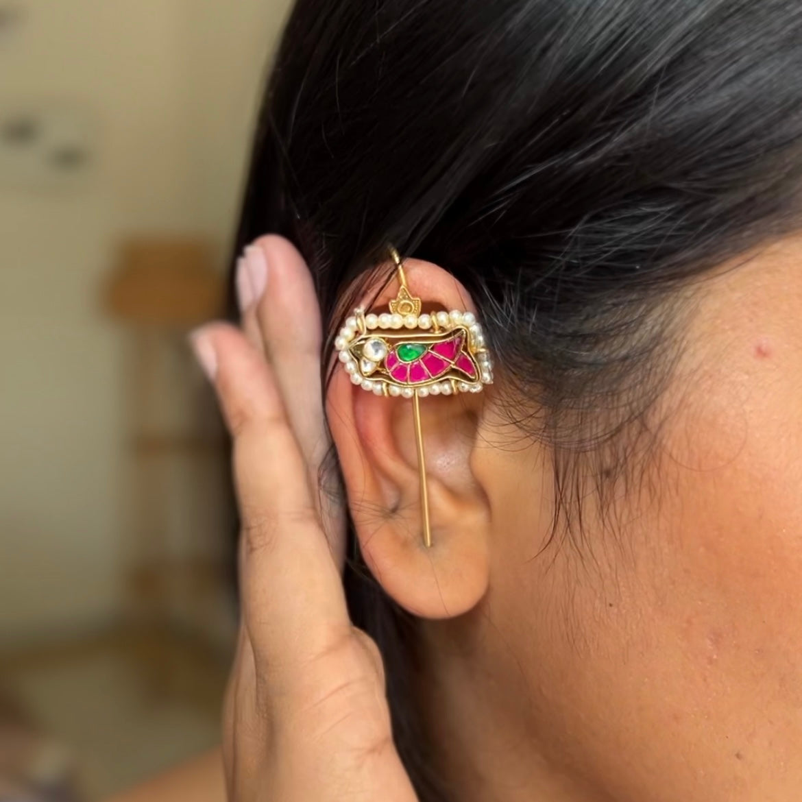 Jadau Kundan Ear Cuffs