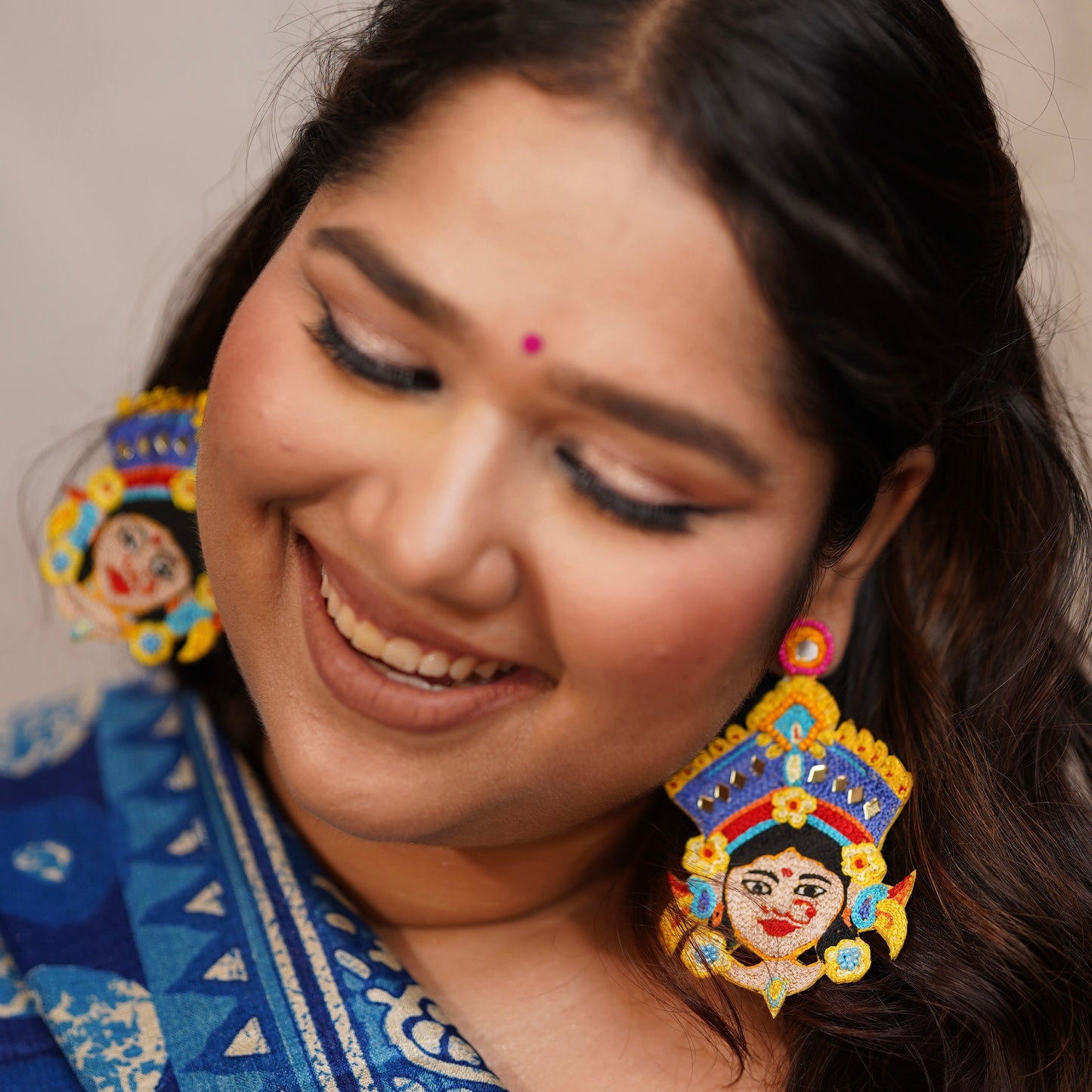 Durga 2.0 Blue Handmade Beaded Earrings