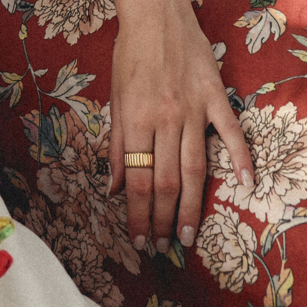 Coil Stainless Steel 18K Gold Plated Band Ring