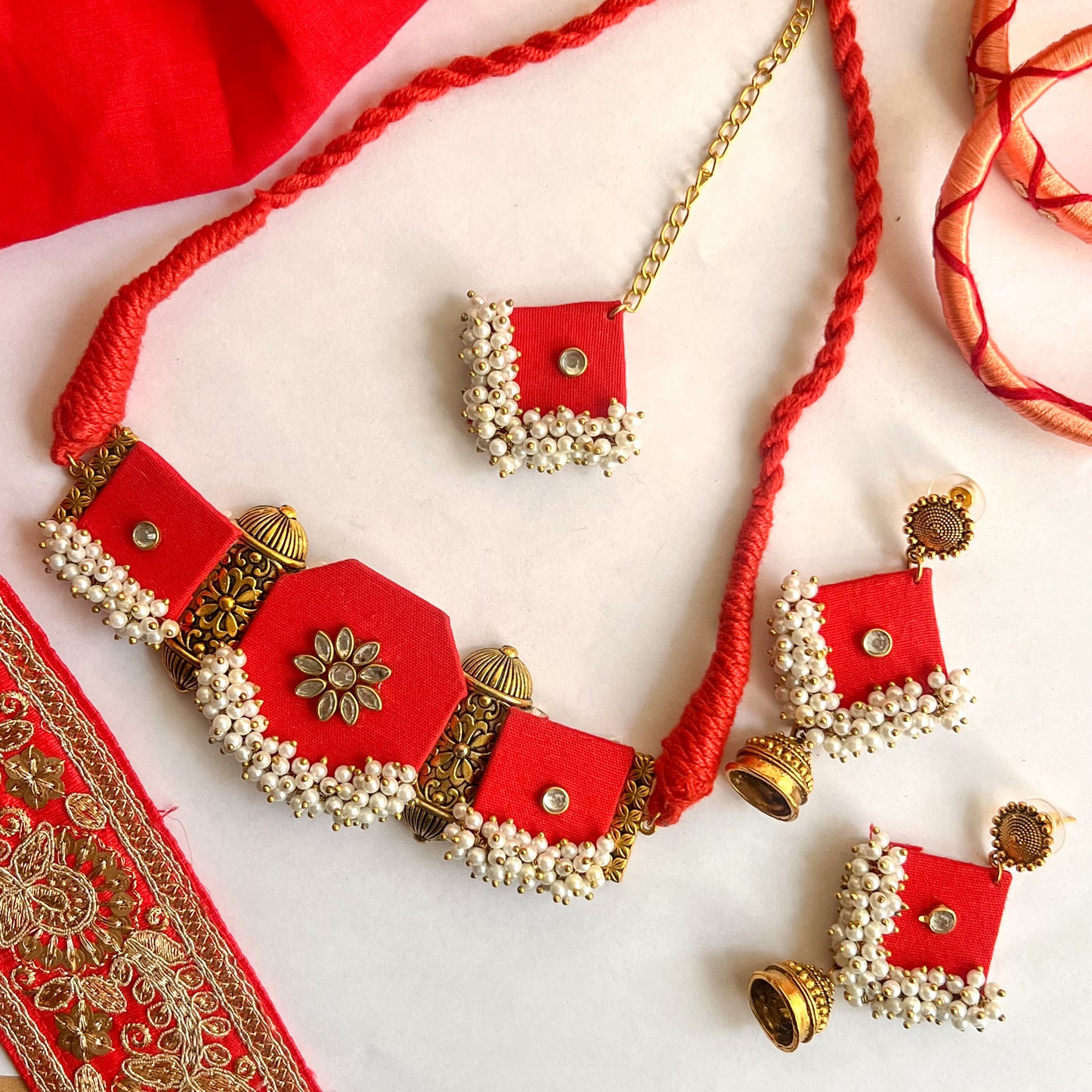 Maahi Choker Set ( Red )