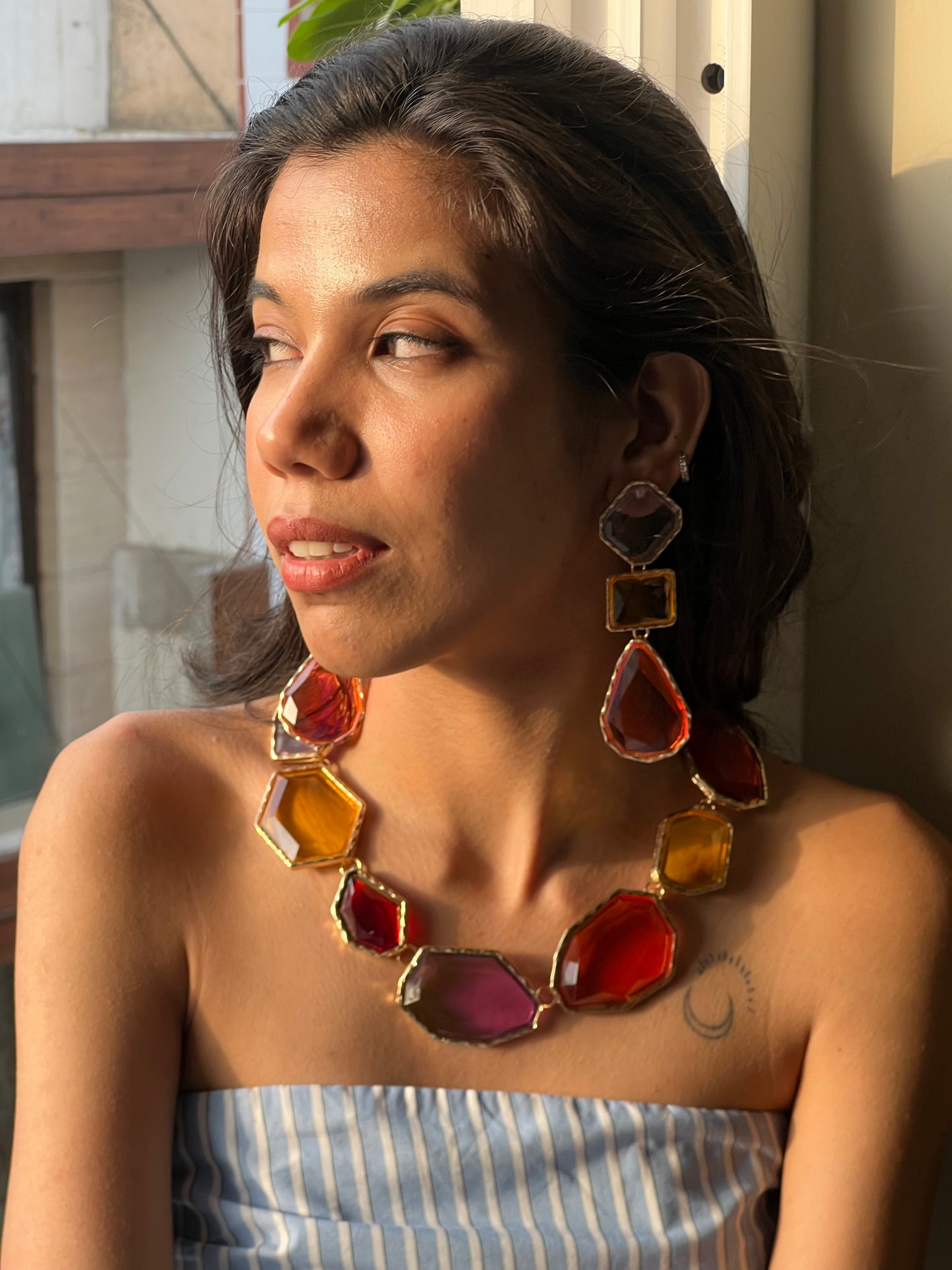 Pop Parade Alloy inlay Resin (Necklace + Earrings)