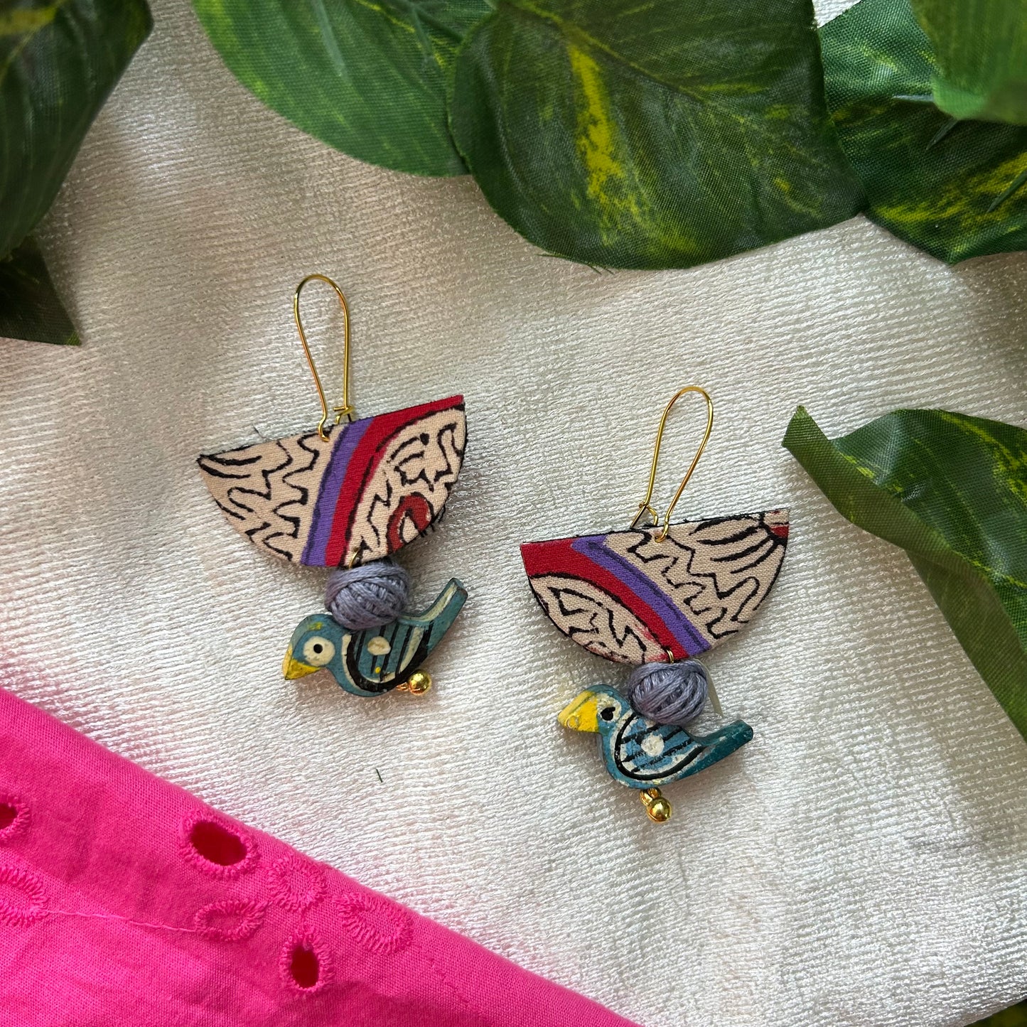 Kiwi Fabric Earrings