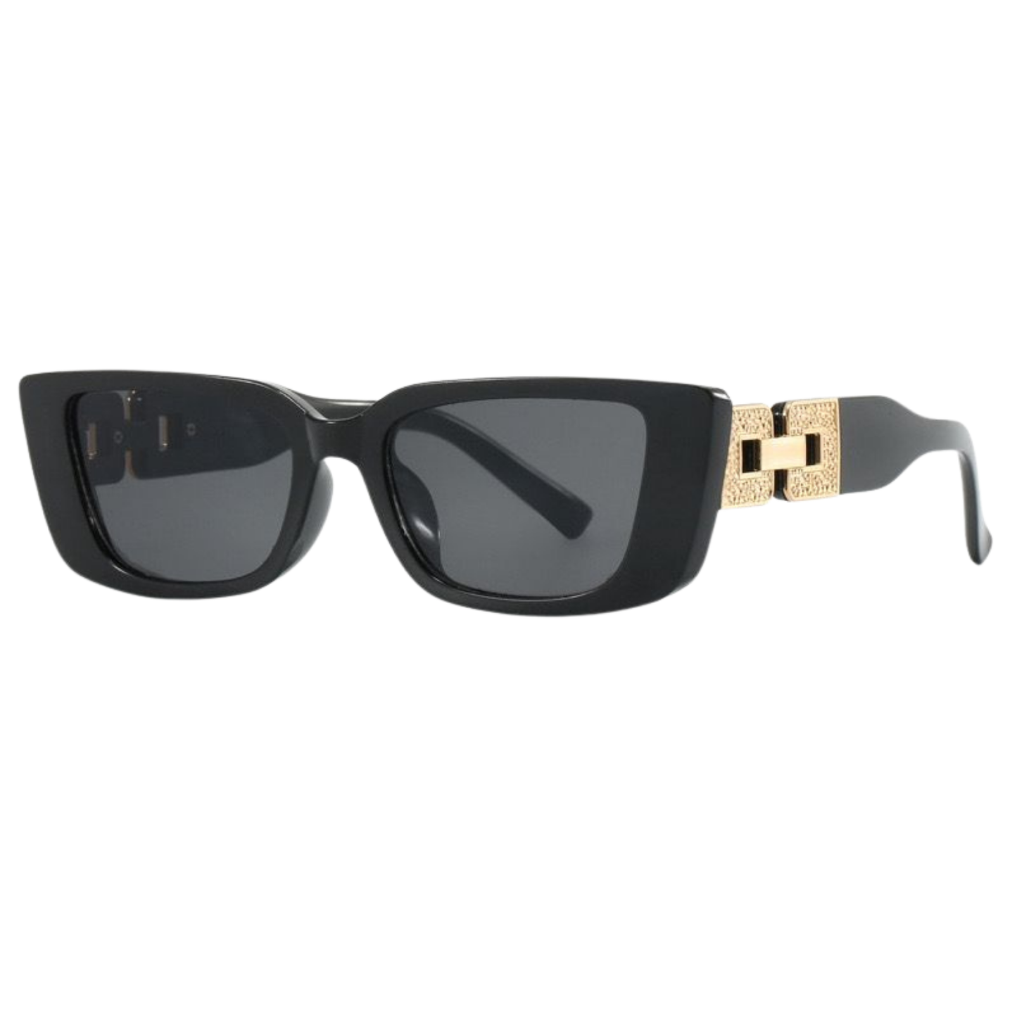 Imperial Black Rectangular Sunglasses