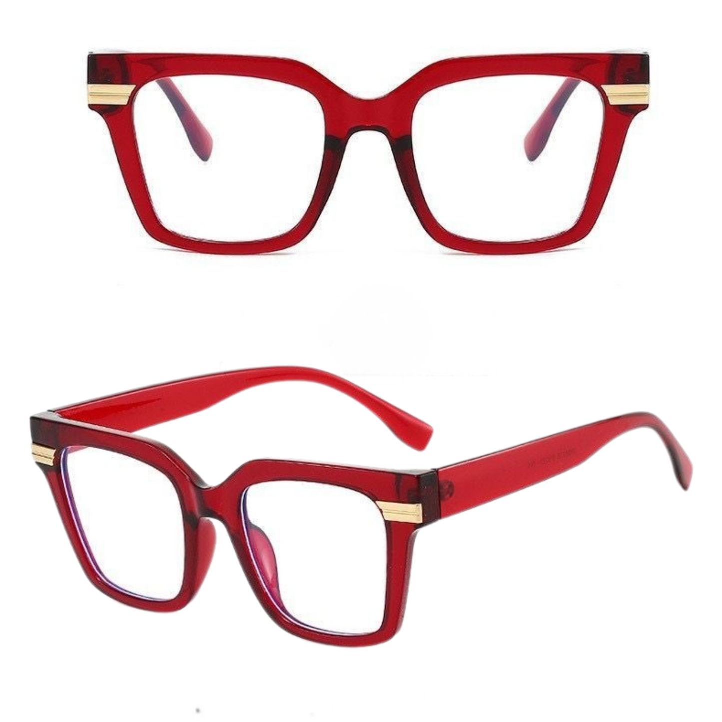 Red Real Bold With Gold Detailing Unisex Eyewear