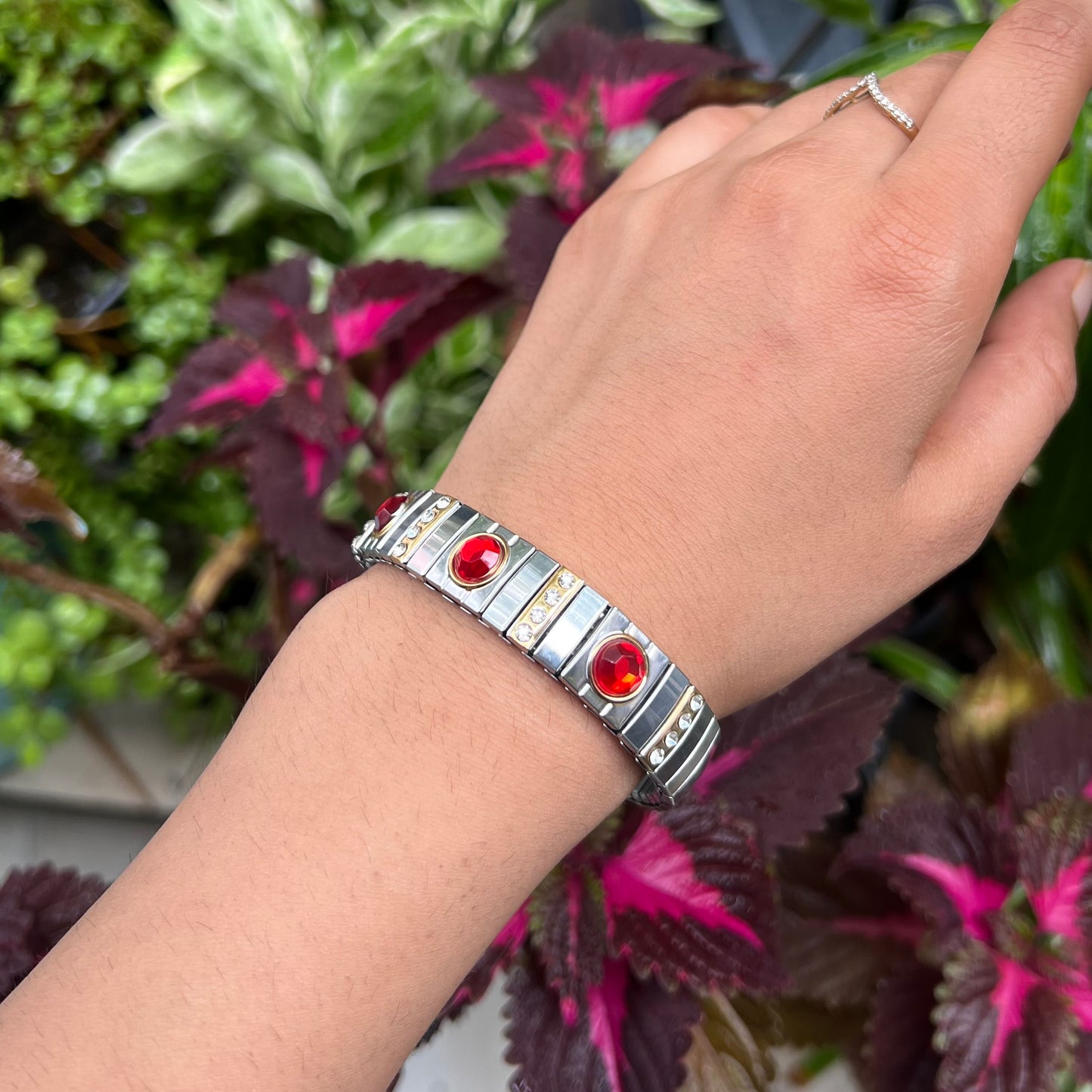 Red Dot Stainless Steel Bracelet