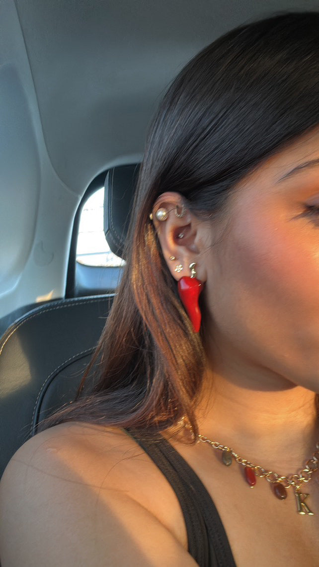 Chilly Hot Mirchi Enamel Studs