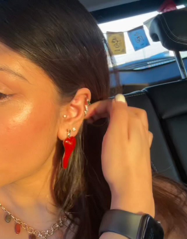 Chilly Hot Mirchi Enamel Studs