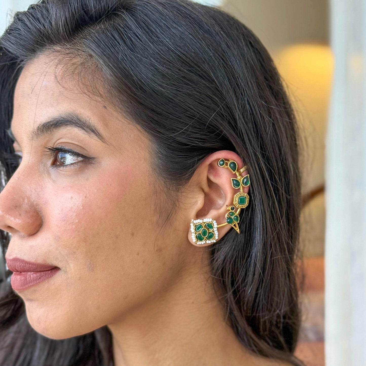 Meherbaan Kundan Ear Cuffs