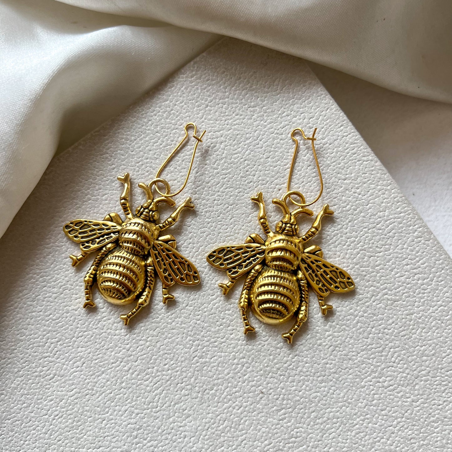 Golden Bee Metal Earrings