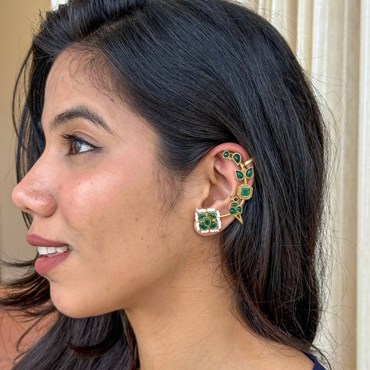 Meherbaan Kundan Ear Cuffs