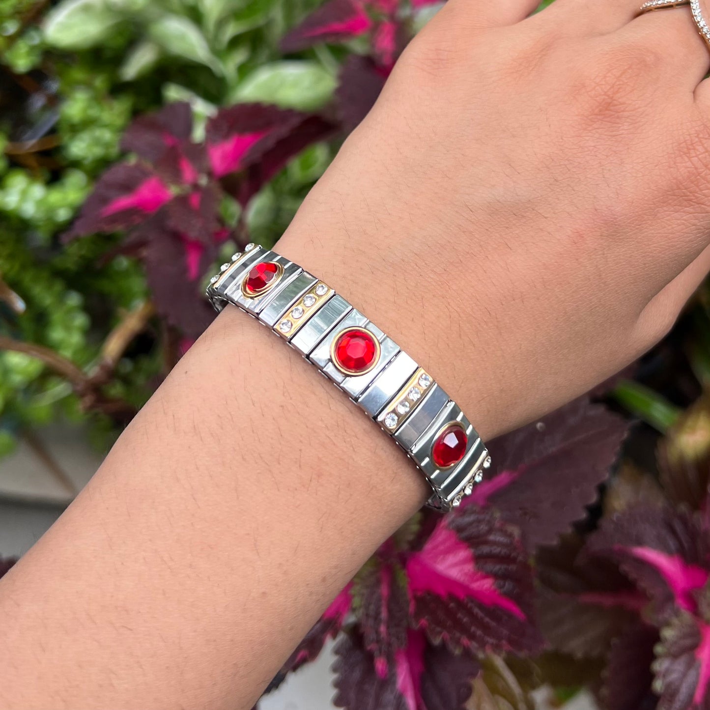 Red Dot Stainless Steel Bracelet