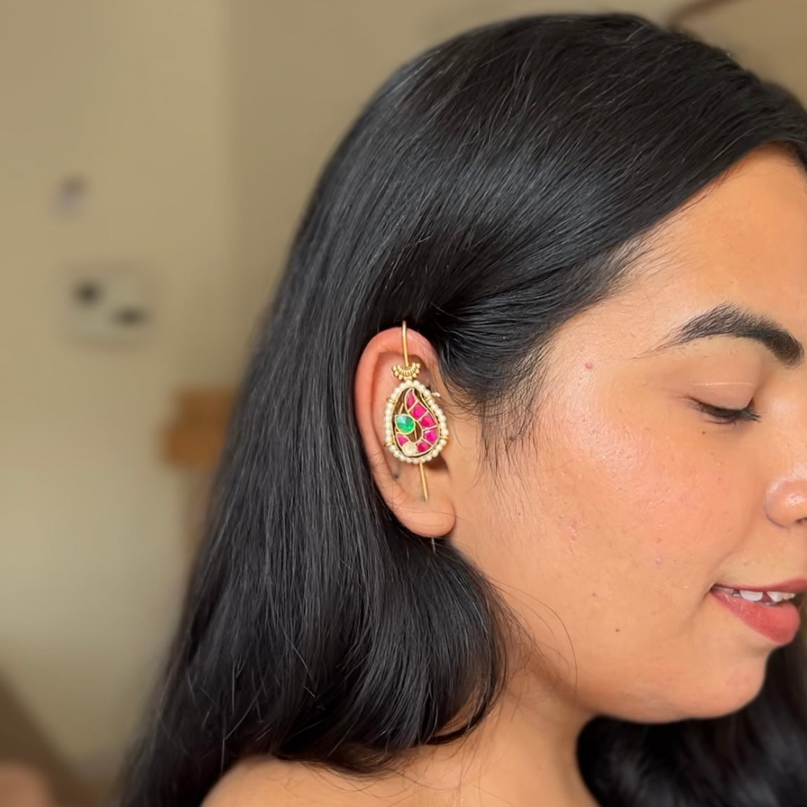 Jadau Kundan Ear Cuffs