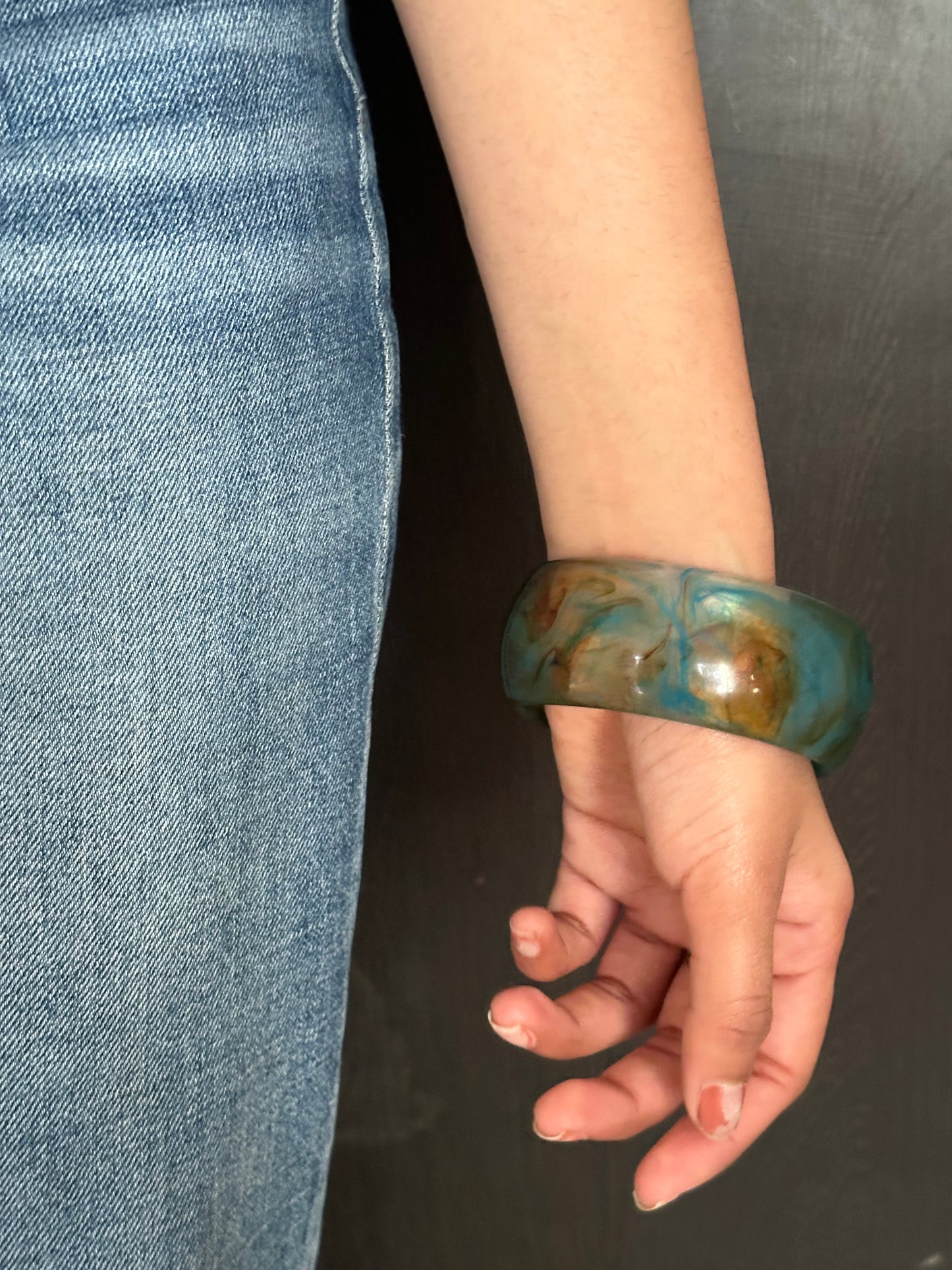 Dark Green Resin Bangle