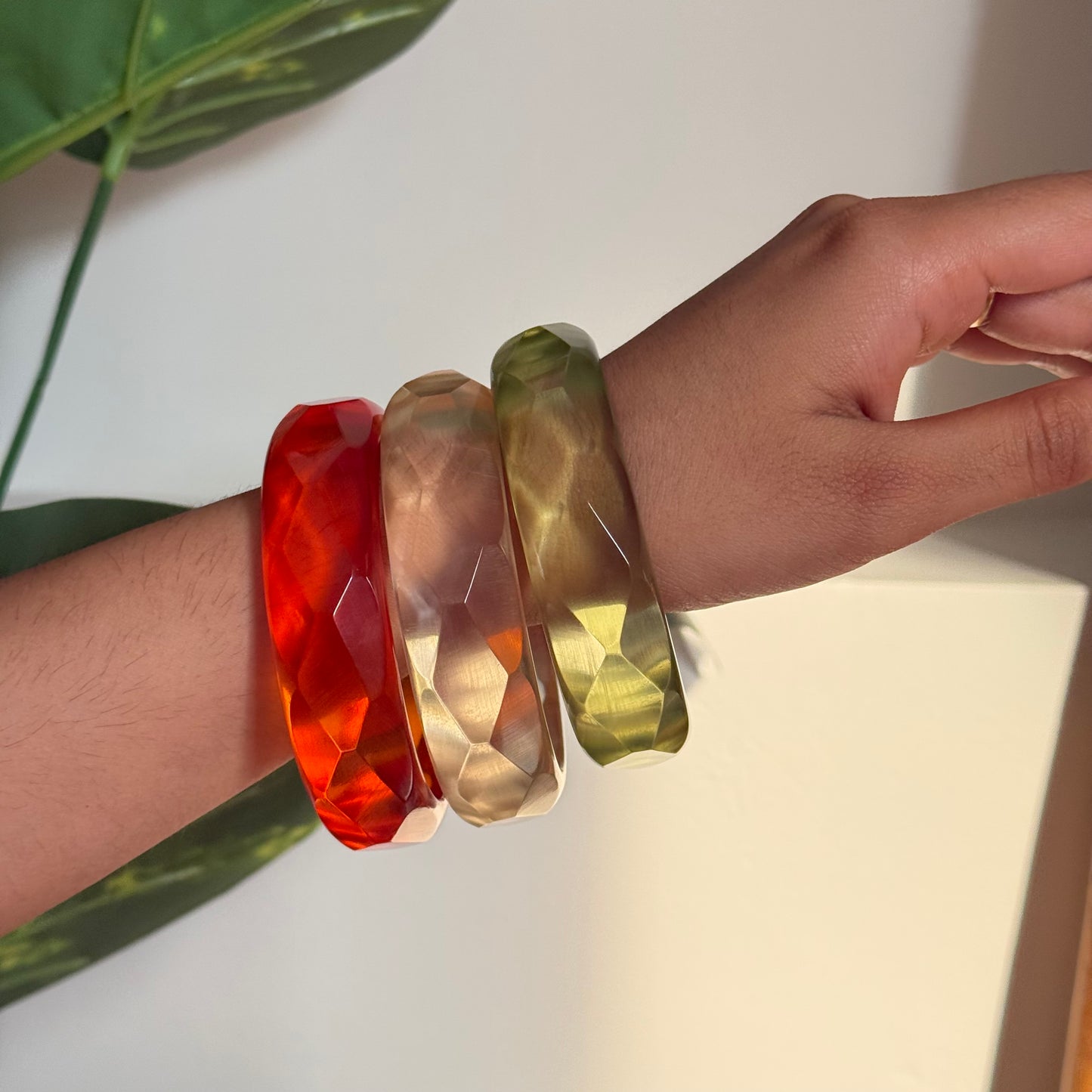 Resin Pop Bangle Stack-Set of 6