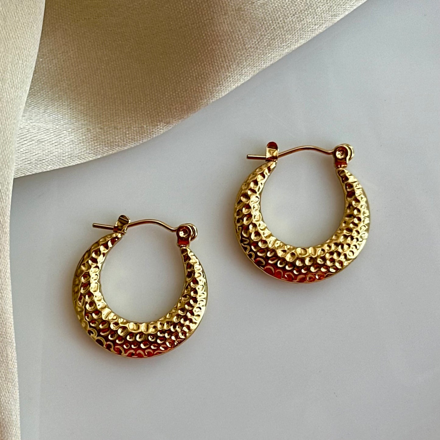 Boho Glam Gold Plated Metal Hoops