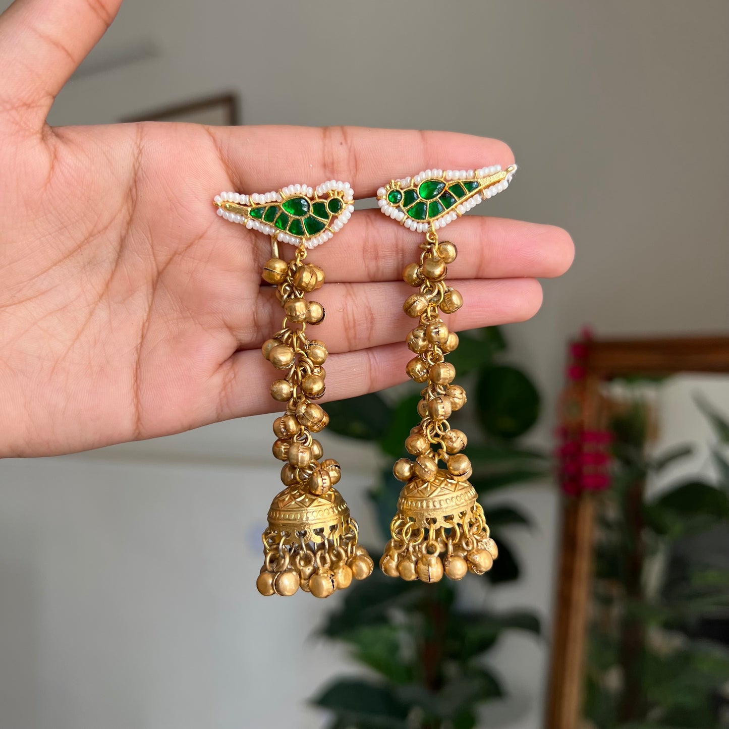 Mayura Ghungroo Jhumkas