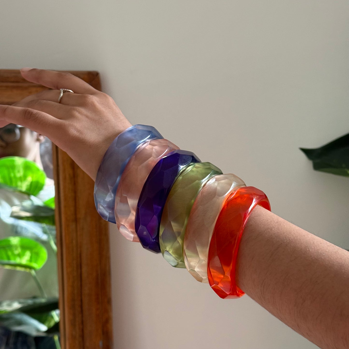 Resin Pop Bangle Stack-Set of 6