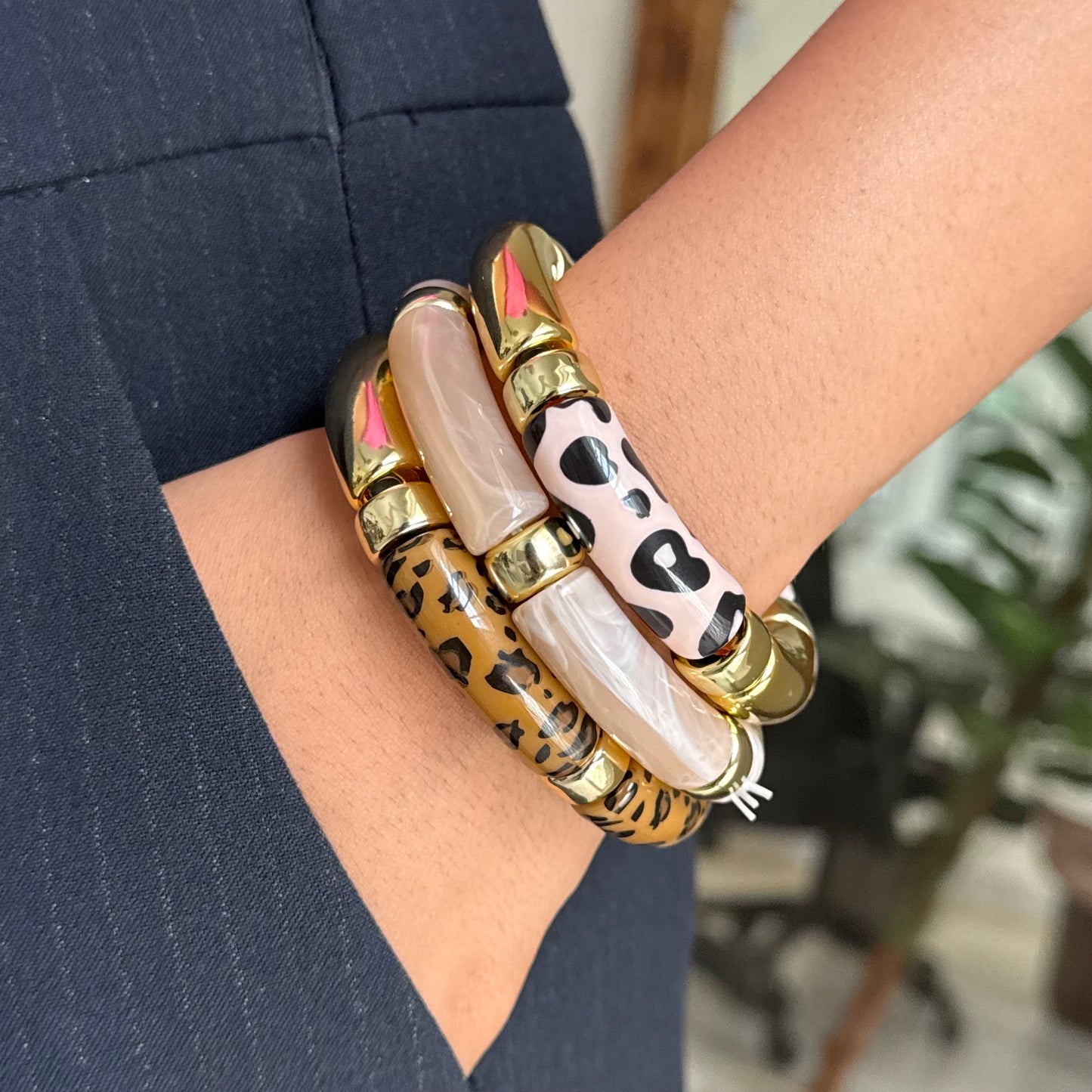 Leopard Luxe Resin Retro Acrylic Bracelet