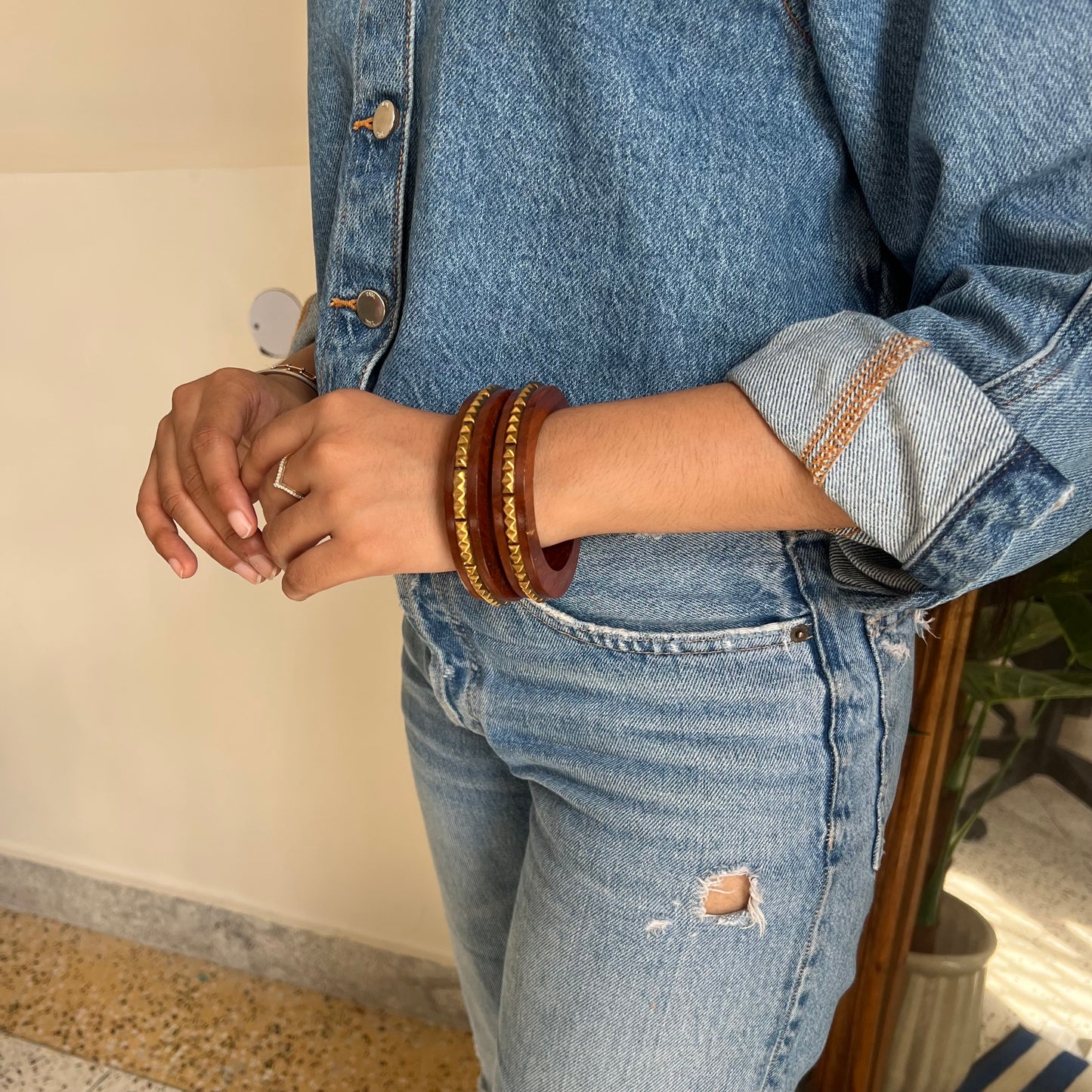Wooden Handmade Bangle-Set of 2