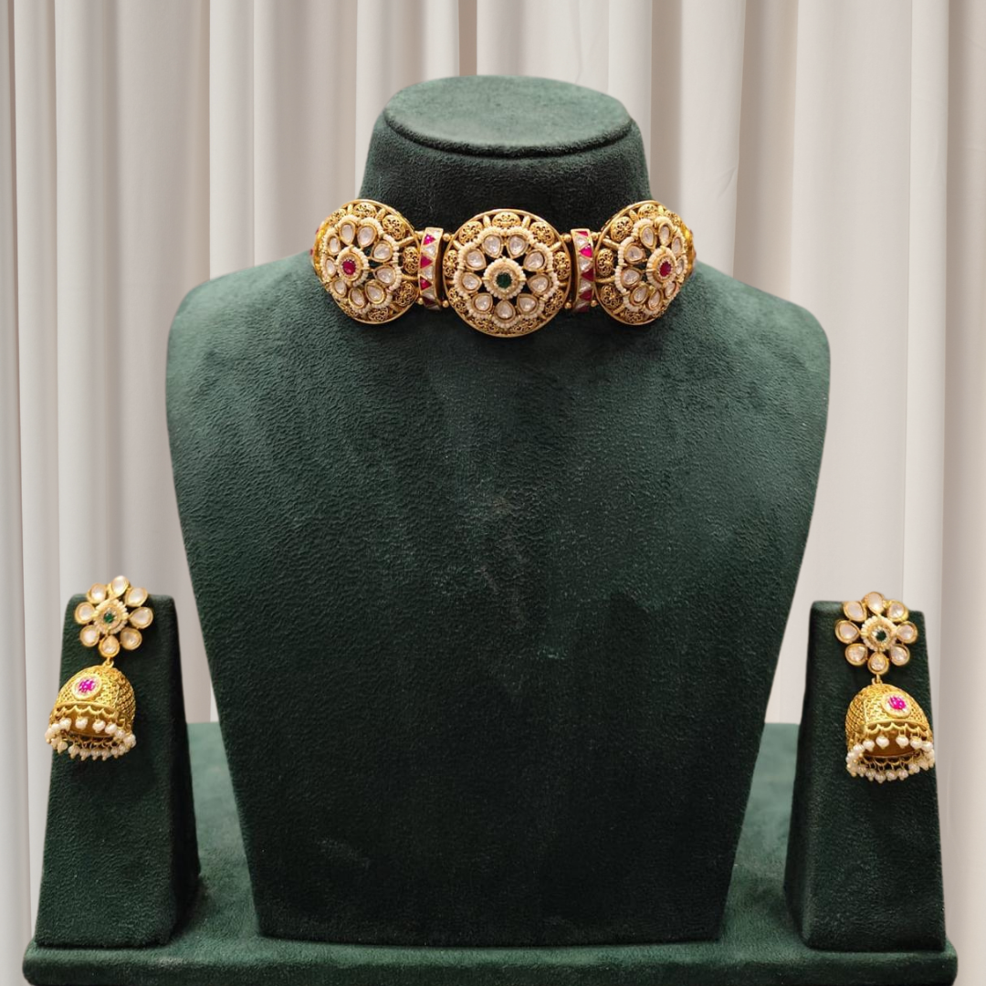 Rajmohini Polki Choker Set