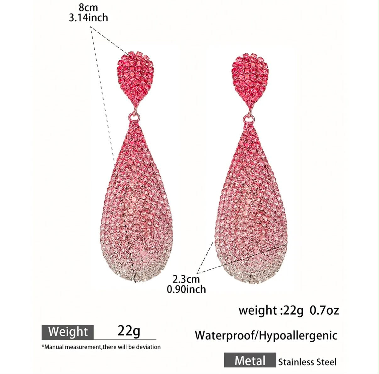 Rosé Spark Drop Earrings