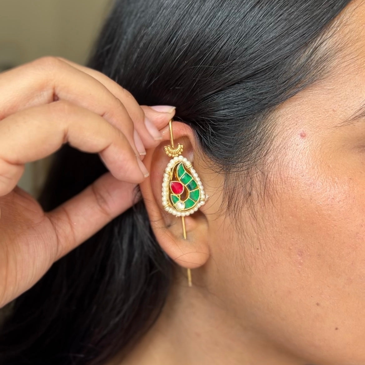 Jadau Kundan Ear Cuffs