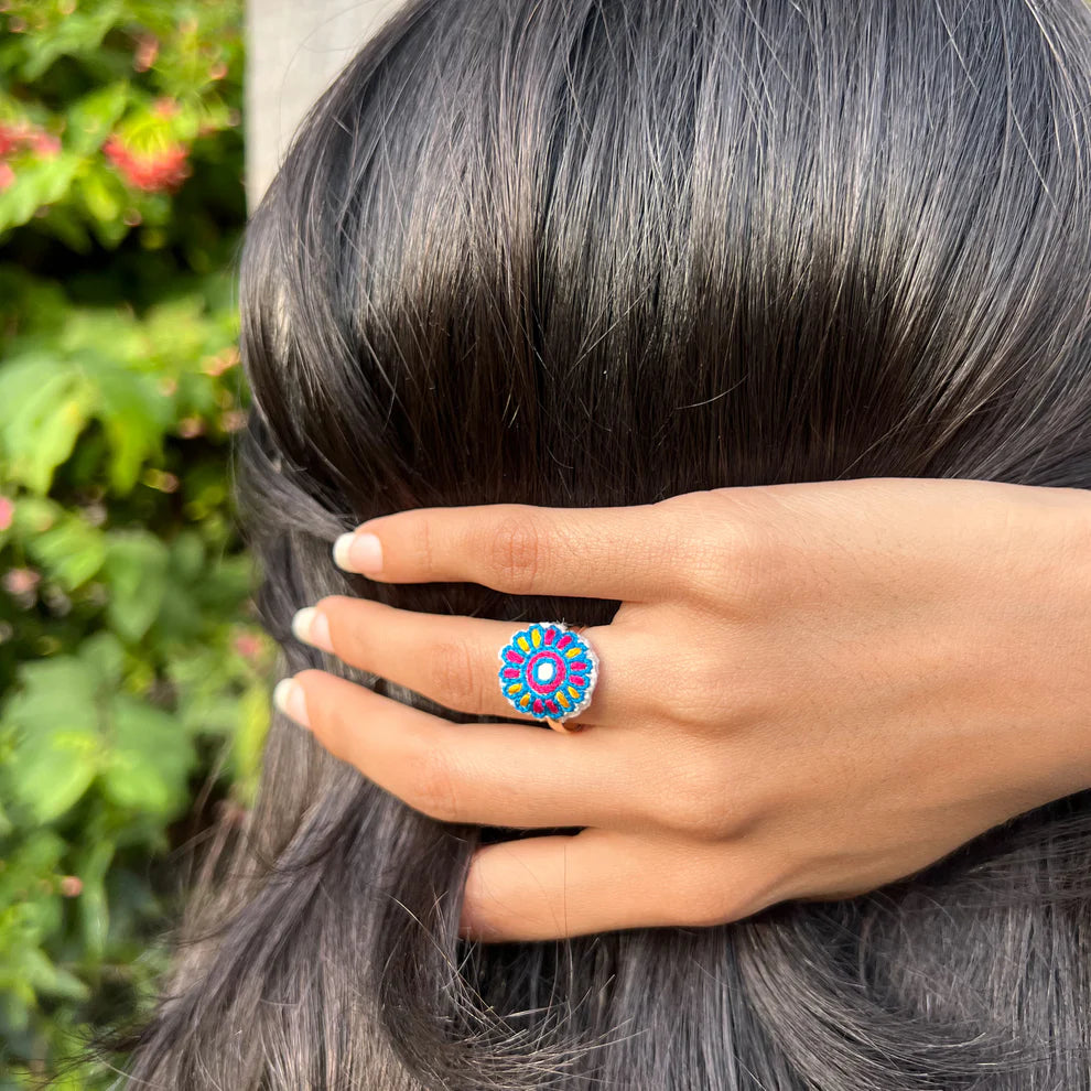 Hand Emroidered Beaded Rings