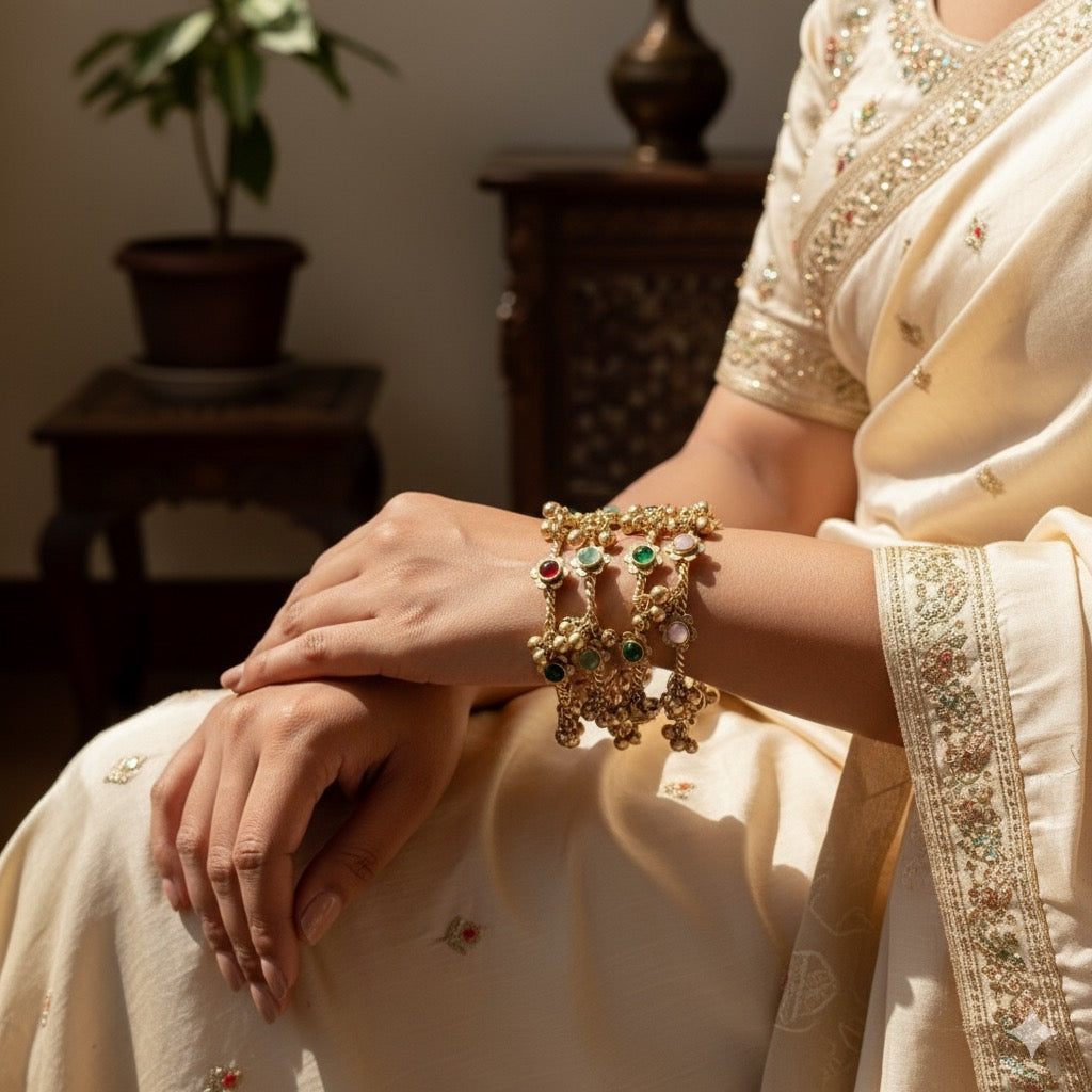 Gulzar Antique Brass Bangles ( Single)