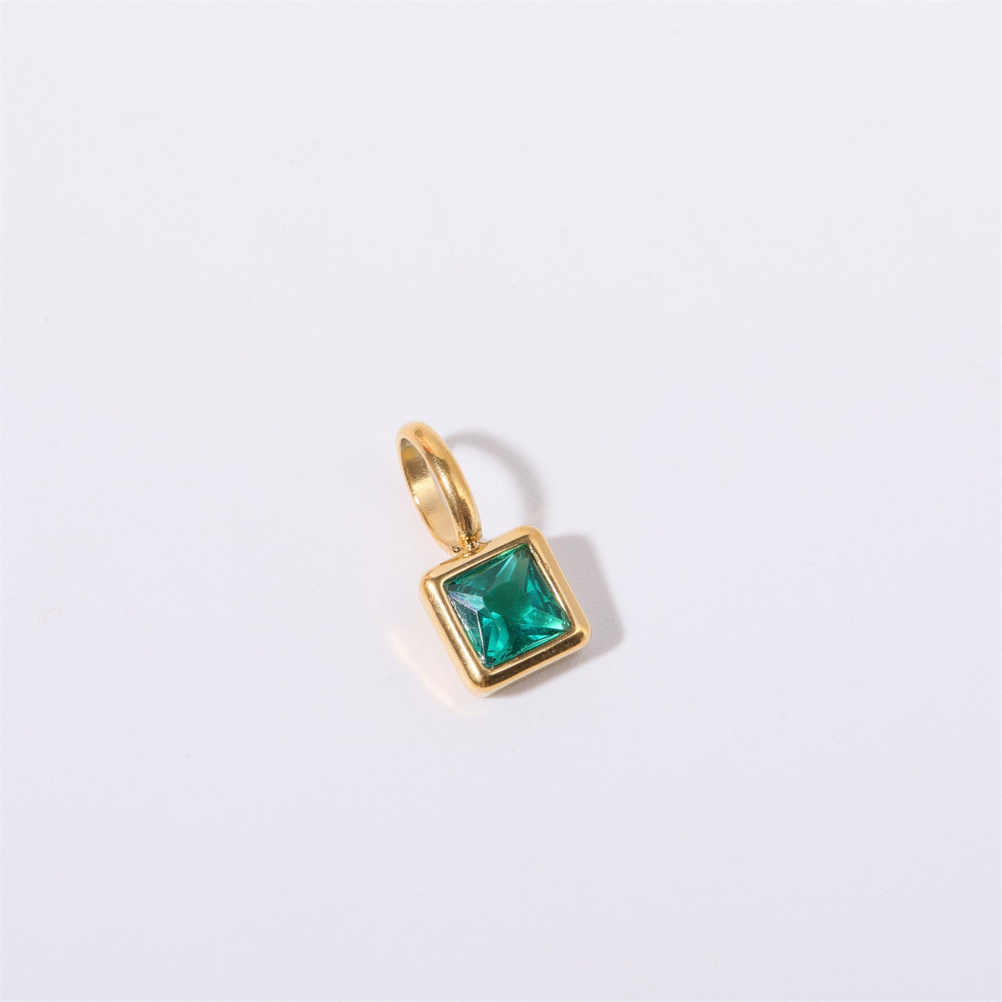 Birthstone Charm Stainless Steel Pendant