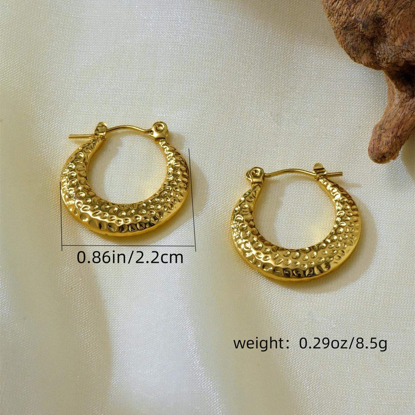 Boho Glam Gold Plated Metal Hoops