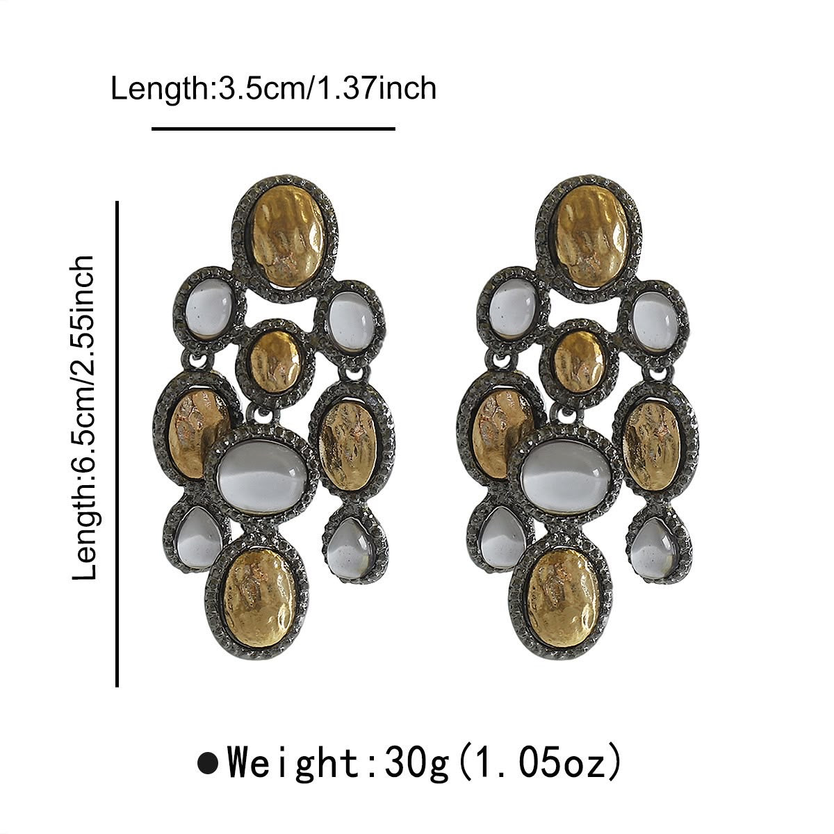 Golden Mosaic Drop Earrings
