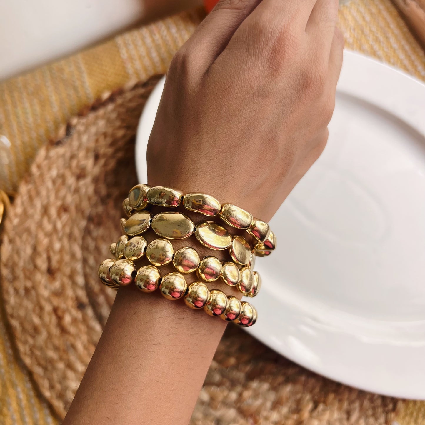Elizabeth Stack of 4 Gold Bracelets
